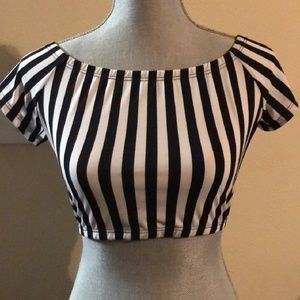 🖤Jailbird Striped Cropped Top